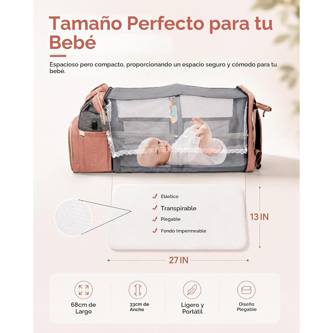 Mochila con Cuna Plegable